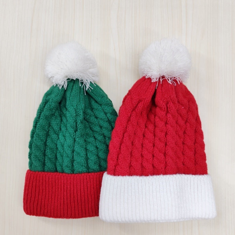 Knitted Christmas Hat with Wool Pom-Pom - lifestyle shot