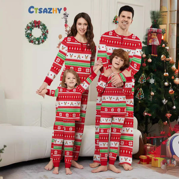 Christmas Deer Head Family Pajama Set