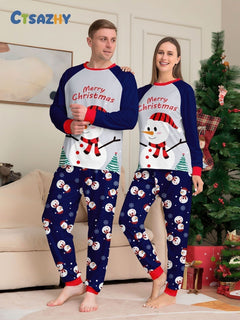 Snowman Family Matching Christmas Pajamas - model wearing
