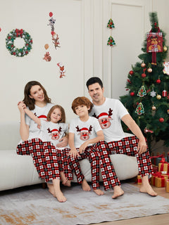 Deer Plaid Family Pajama Set - back view