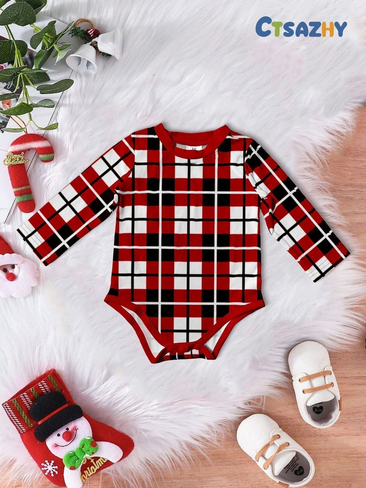 Deer Plaid Family Pajama Set - side view