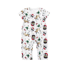 White Santa Family Matching Christmas Pajamas - model wearing