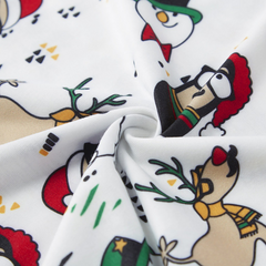 White Santa Family Matching Christmas Pajamas - fabric detail