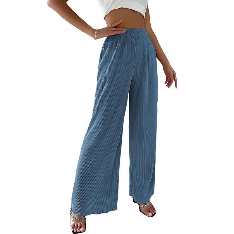 Women's Wide-Leg Pajama Set with Long-Sleeve Top - fabric detail